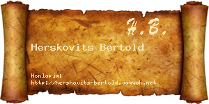 Herskovits Bertold névjegykártya